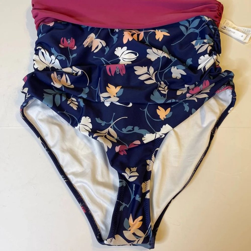 Cupshe Halter Patchwork Flower Print One-Piece Sw… - image 3